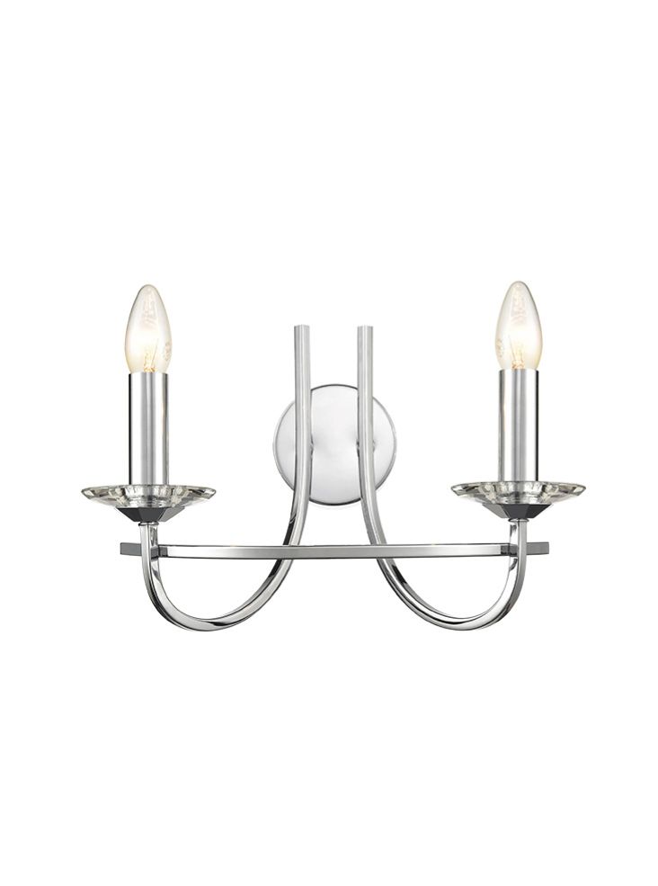 Lottie 2Lt Indoor Double Wall Light - Chrome/Bronze Finish