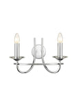 Lottie 2Lt Indoor Double Wall Light - Chrome/Bronze Finish