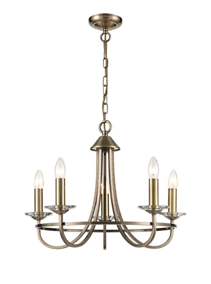 Lottie 5/8Lt Centre Light - Chrome/Bronze Finish