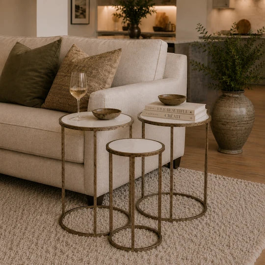 Marble Top Nest of Tables S/3