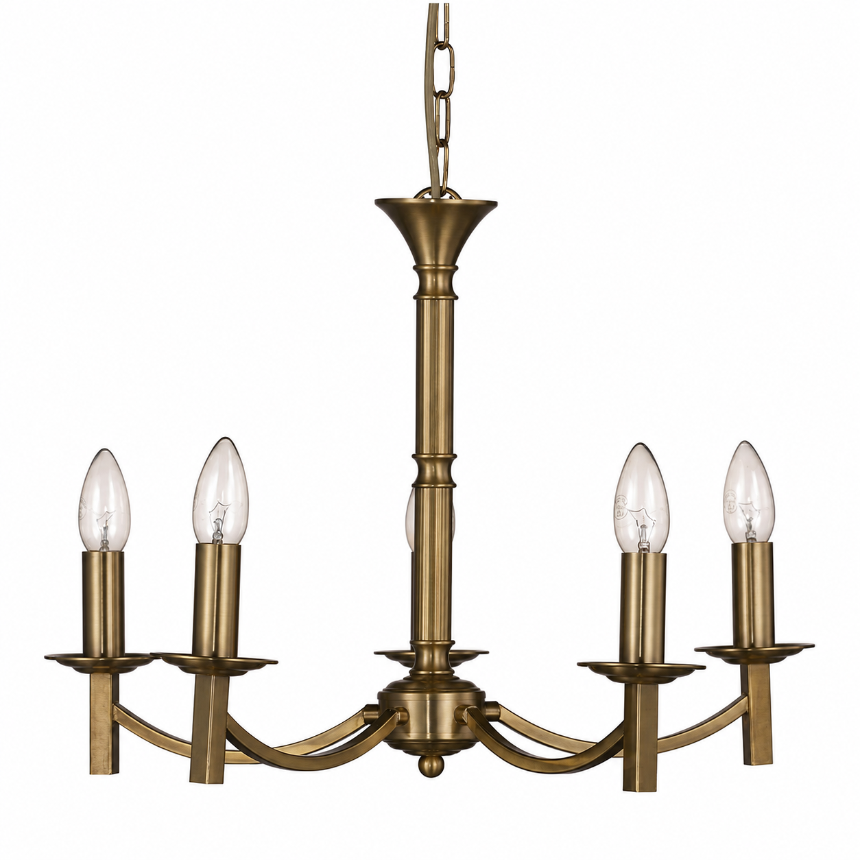 Lugano 5Lt Centre Ceiling Light- Matt Brass/ Antique Brass