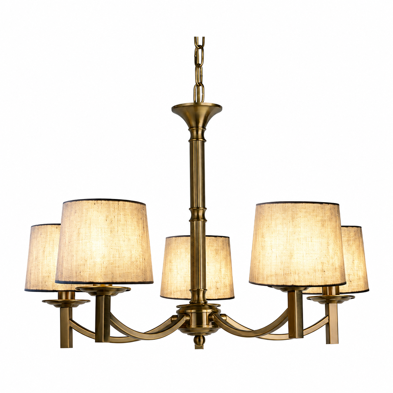 Lugano 5Lt Centre Ceiling Light- Matt Brass/ Antique Brass
