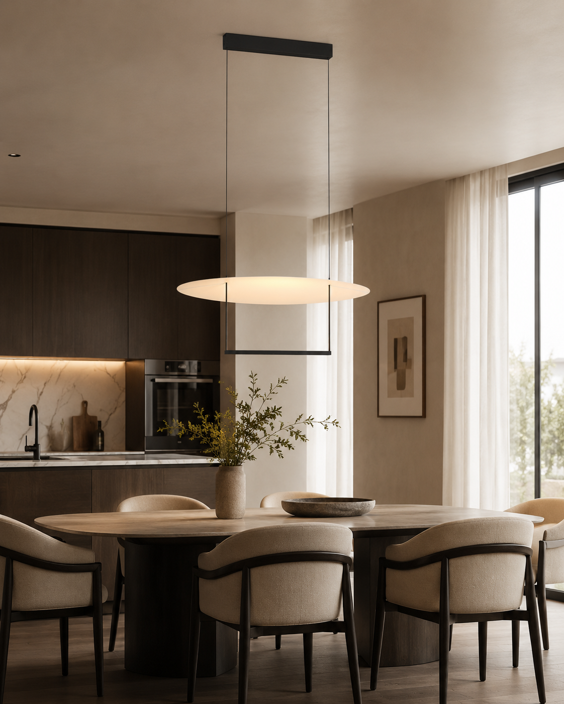 Sun II LED Pendant- Black Finish