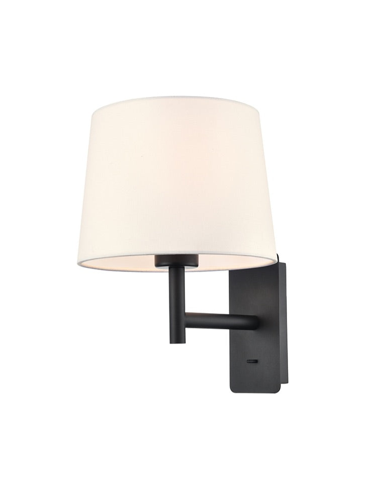 Christie 1lt Wall Light- Black/ Nickel/ Brushed Brown