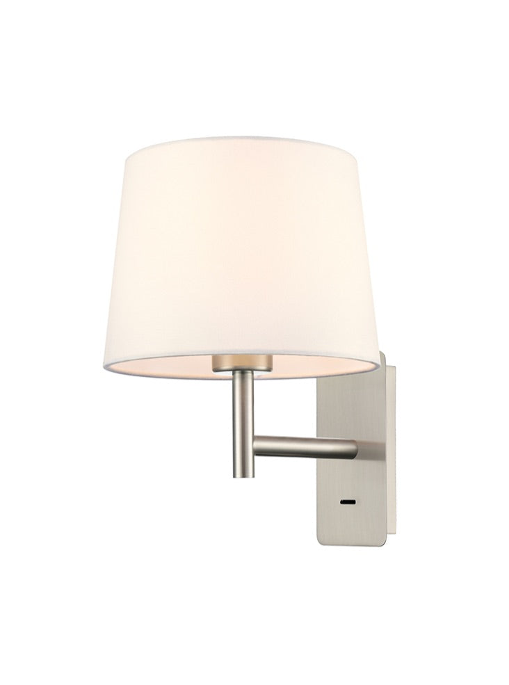 Christie 1lt Wall Light- Black/ Nickel/ Brushed Brown