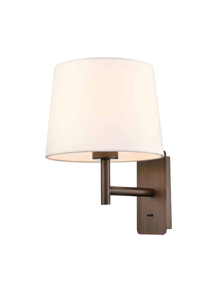 Christie 1lt Wall Light- Black/ Nickel/ Brushed Brown