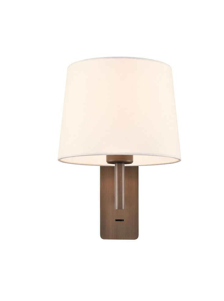 Christie 1lt Wall Light- Black/ Nickel/ Brushed Brown