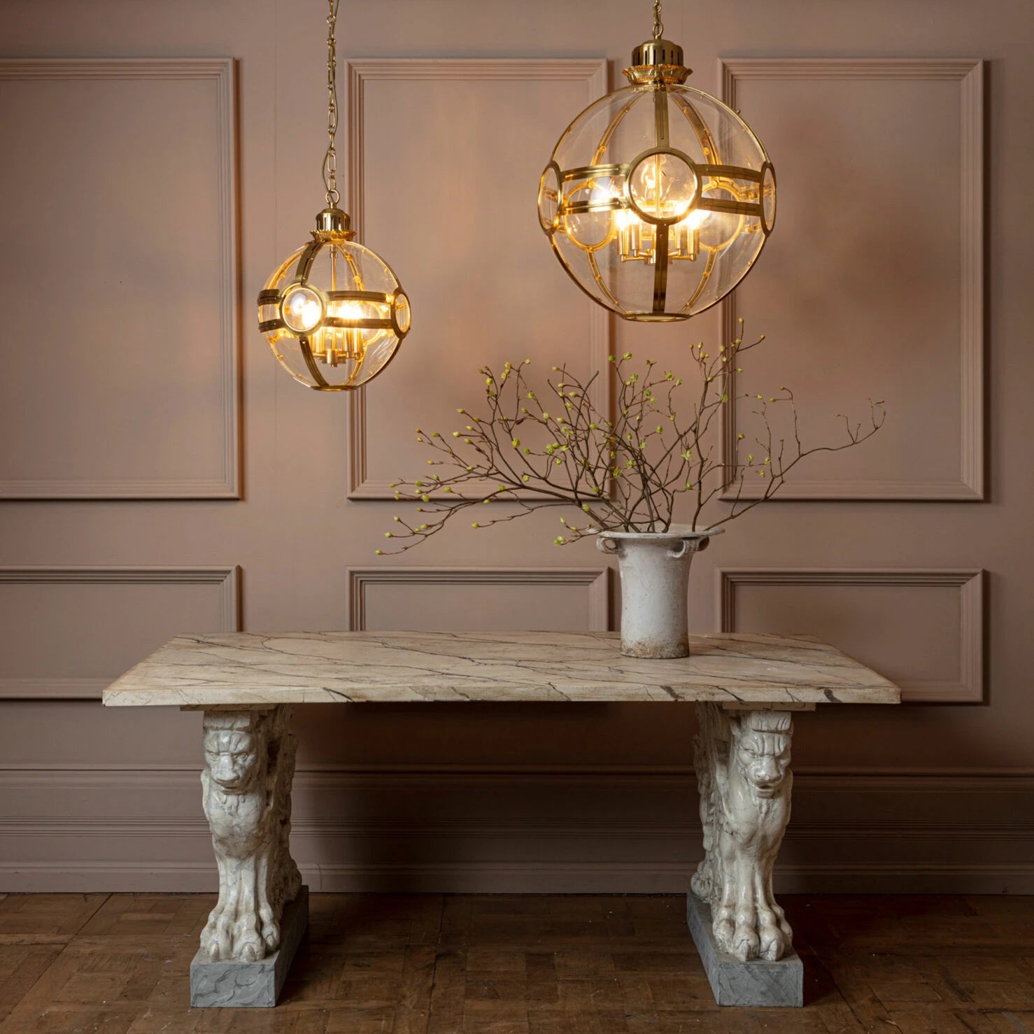 Clyde Globe Lantern- Brass/ Bronze finishes