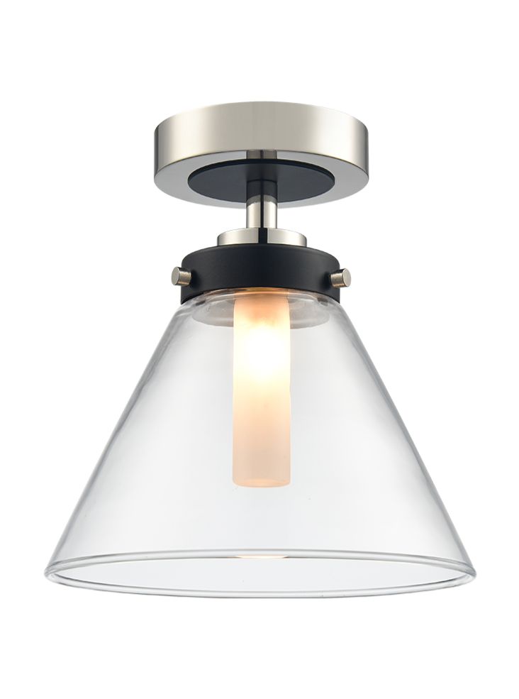 Conika Flush Fitting IP44 - Matt Black And Polished Nickel/Aged Brass