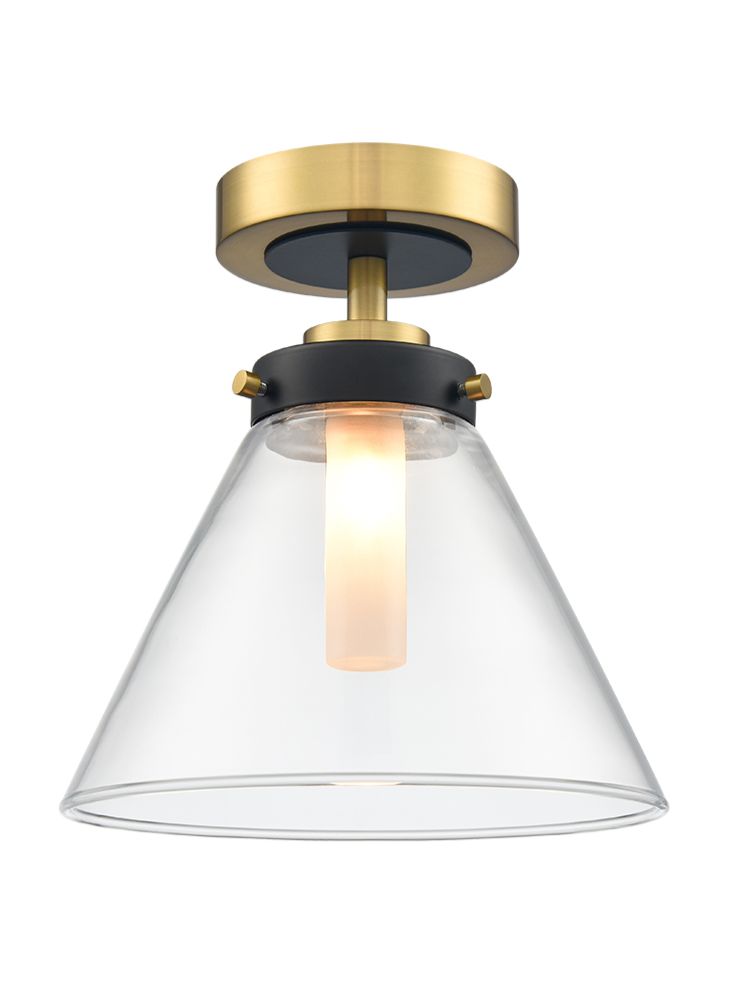 Conika Flush Fitting IP44 - Matt Black And Polished Nickel/Aged Brass
