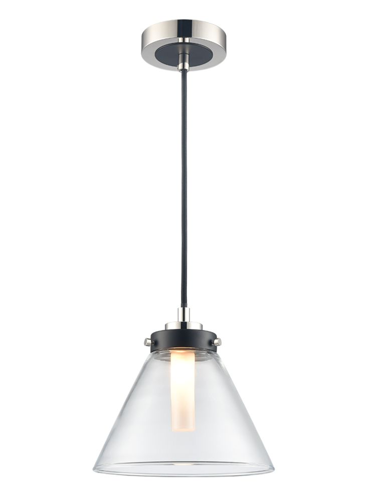 Conika Pendant IP44 - Matt Black And Polished Nickel/Aged Brass