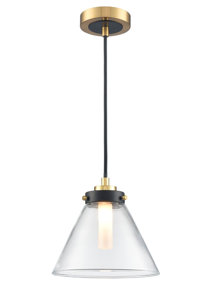 Conika Pendant IP44 - Matt Black And Polished Nickel/Aged Brass