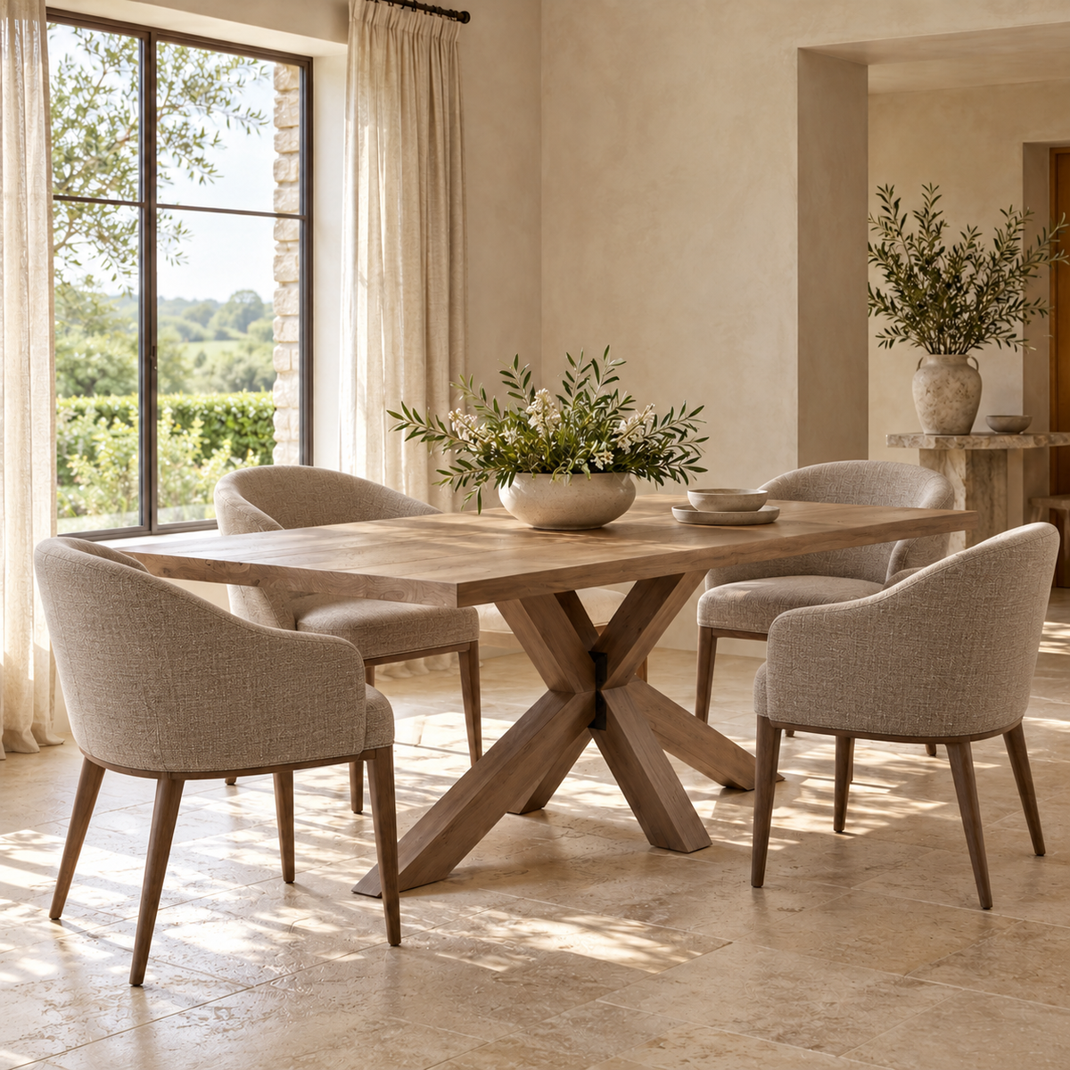 Henley Oak Table with Starburst Leg - 200/220cm