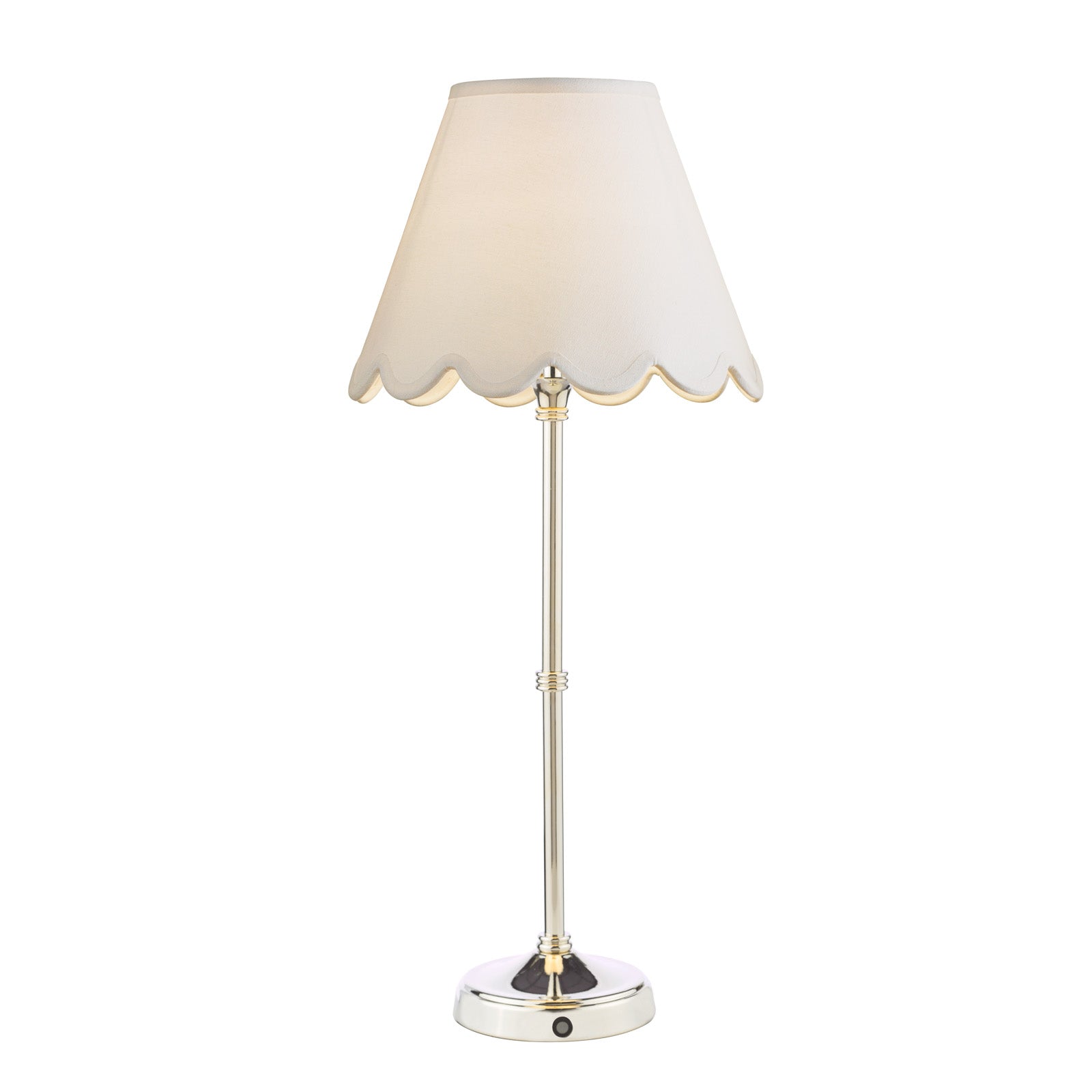 Dahl Rechargeable Table Lamp Matt Antique Brass/Polished Nickel With Shade Integrated LED