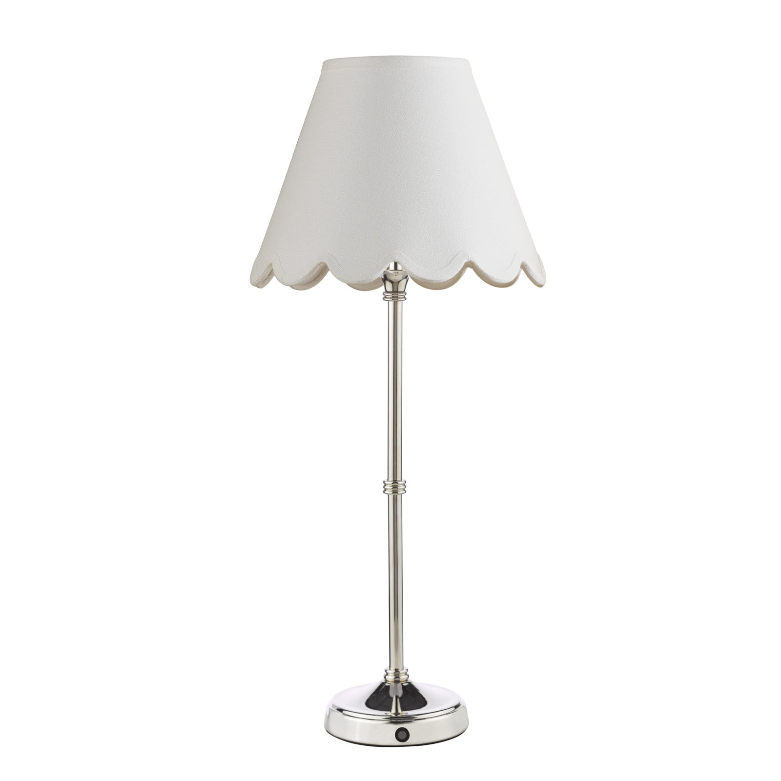 Dahl Rechargeable Table Lamp Matt Antique Brass/Polished Nickel With Shade Integrated LED