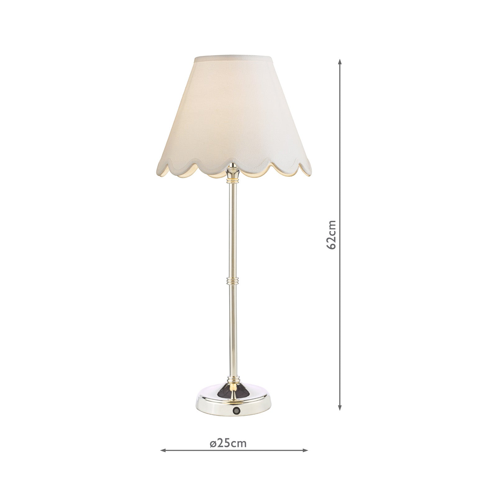 Dahl Rechargeable Table Lamp Matt Antique Brass/Polished Nickel With Shade Integrated LED