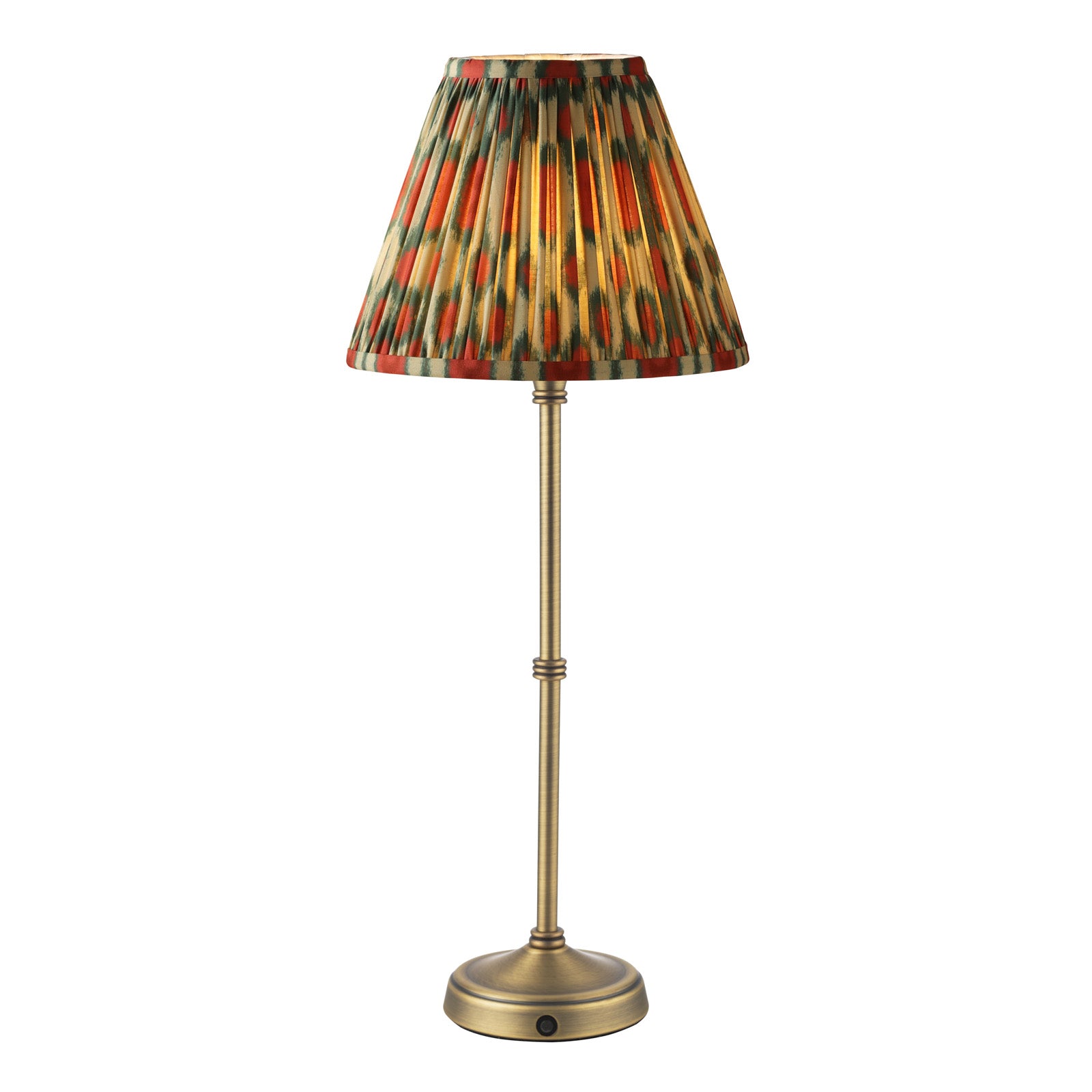 Dahl Rechargeable Table Lamp Matt Antique Brass/Polished Nickel With Shade Integrated LED