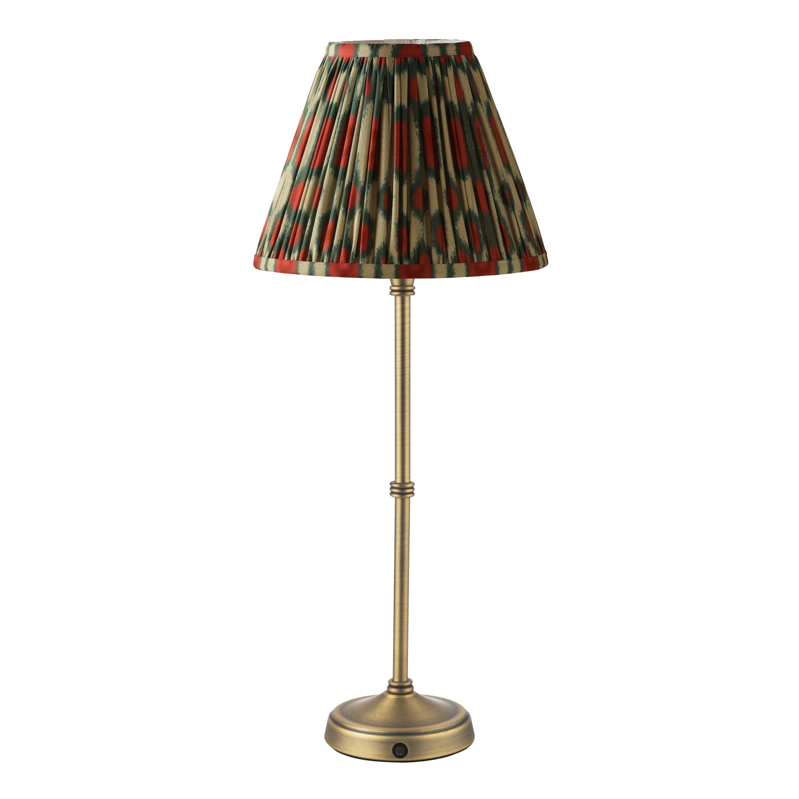 Dahl Rechargeable Table Lamp Matt Antique Brass/Polished Nickel With Shade Integrated LED