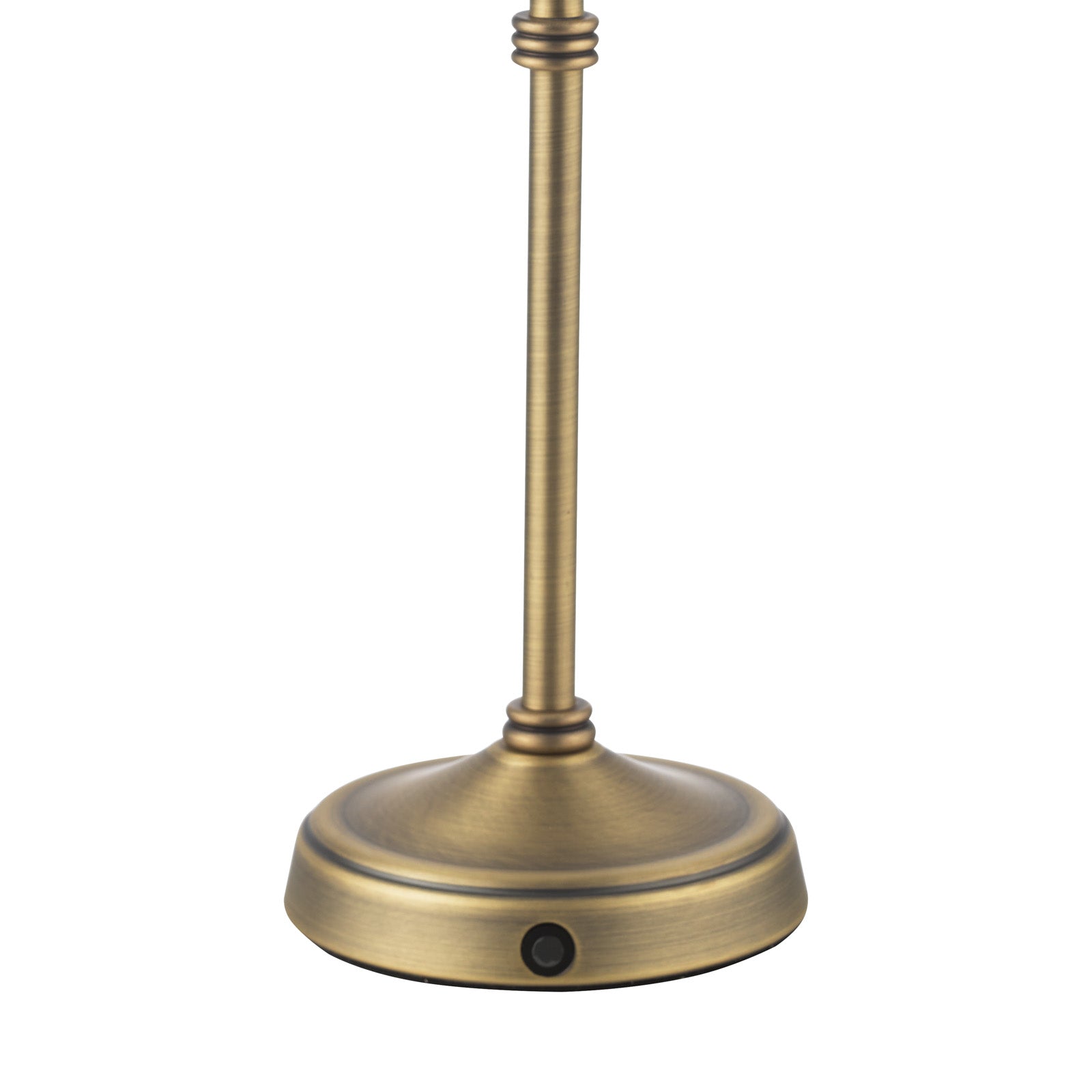 Dahl Rechargeable Table Lamp Matt Antique Brass/Polished Nickel With Shade Integrated LED