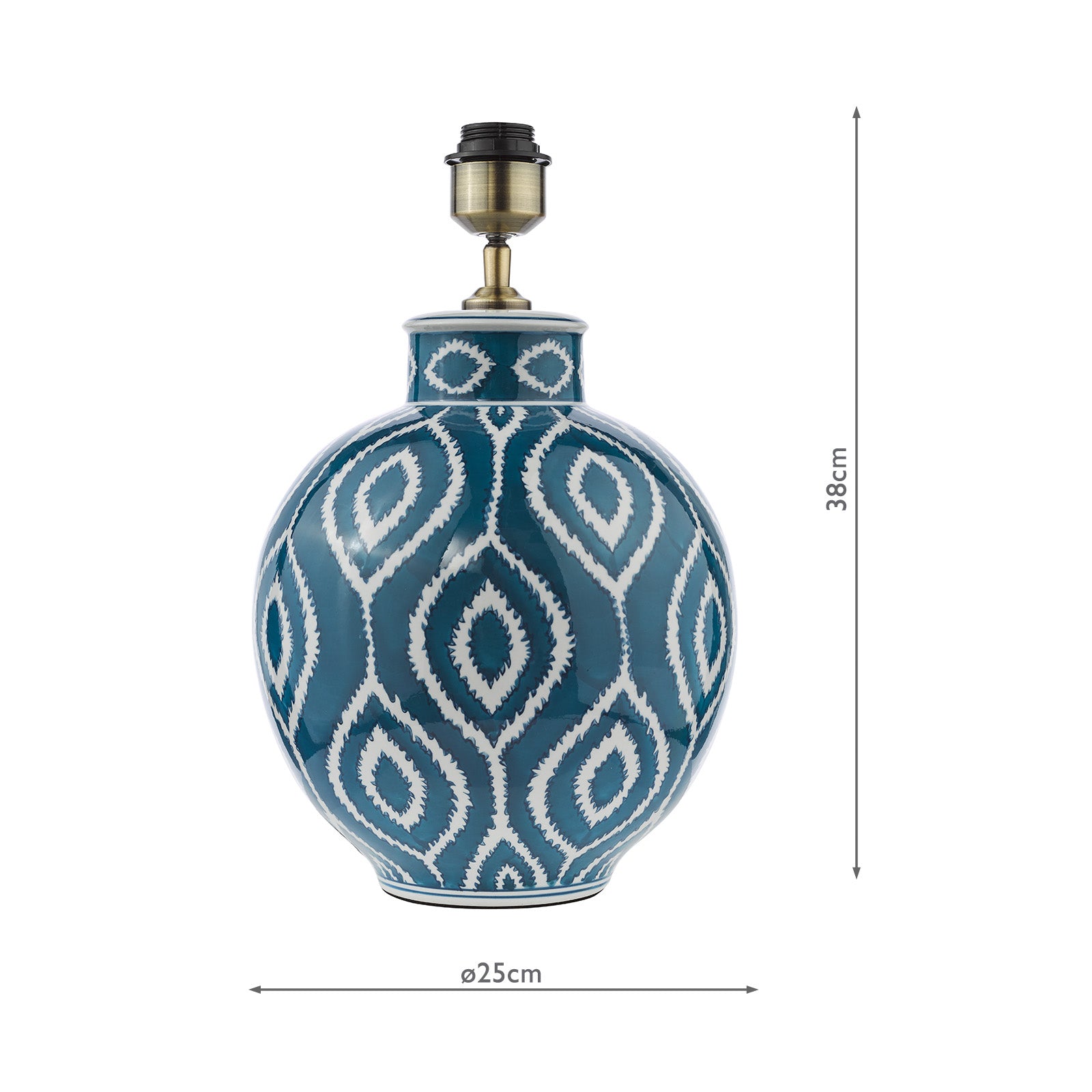 Dakari Table Lamp Blue and Antique Brass- Base Only