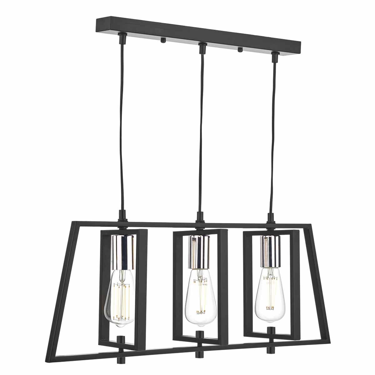 Dax 3lt Bar Fitting Black & Polished Chrome
