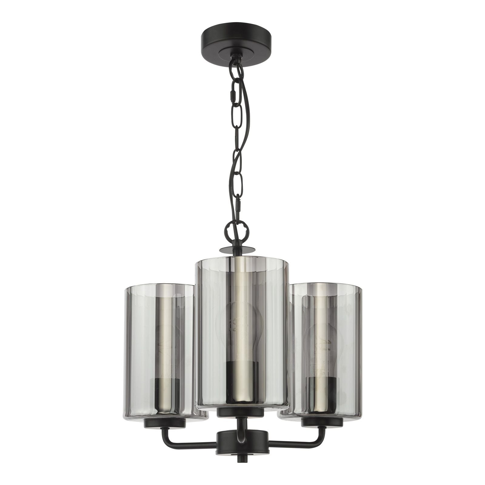 Daylin 3Lt/ 5Lt  Ceiling Light-  Satin Black / Satin Gold w Ribbed Glass Finishes
