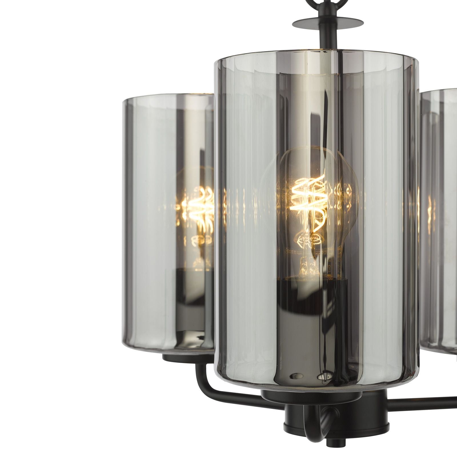 Daylin 3Lt/ 5Lt  Ceiling Light-  Satin Black / Satin Gold w Ribbed Glass Finishes