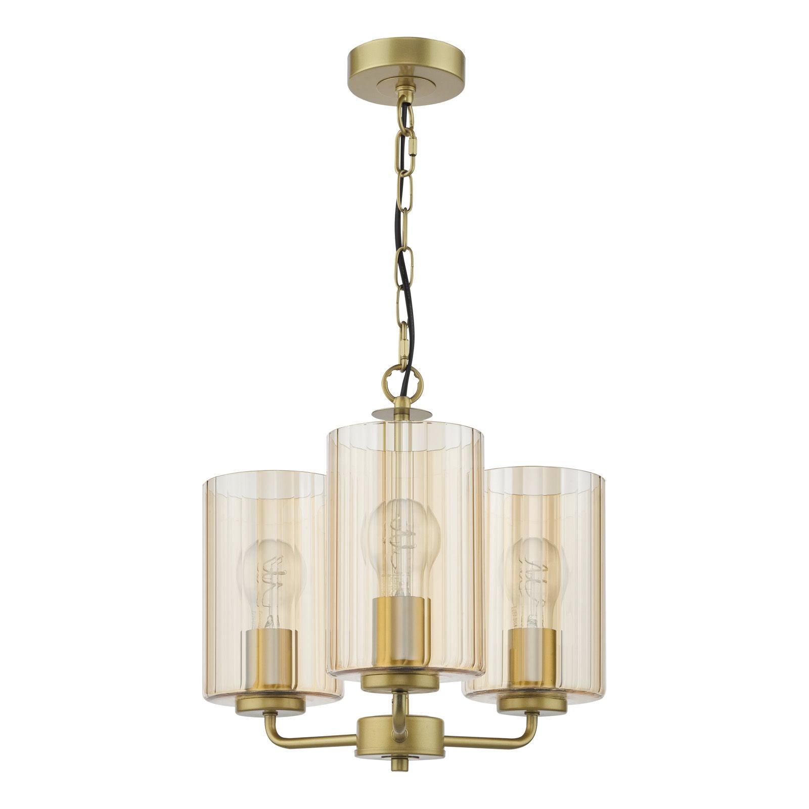 Daylin 3Lt/ 5Lt  Ceiling Light-  Satin Black / Satin Gold w Ribbed Glass Finishes