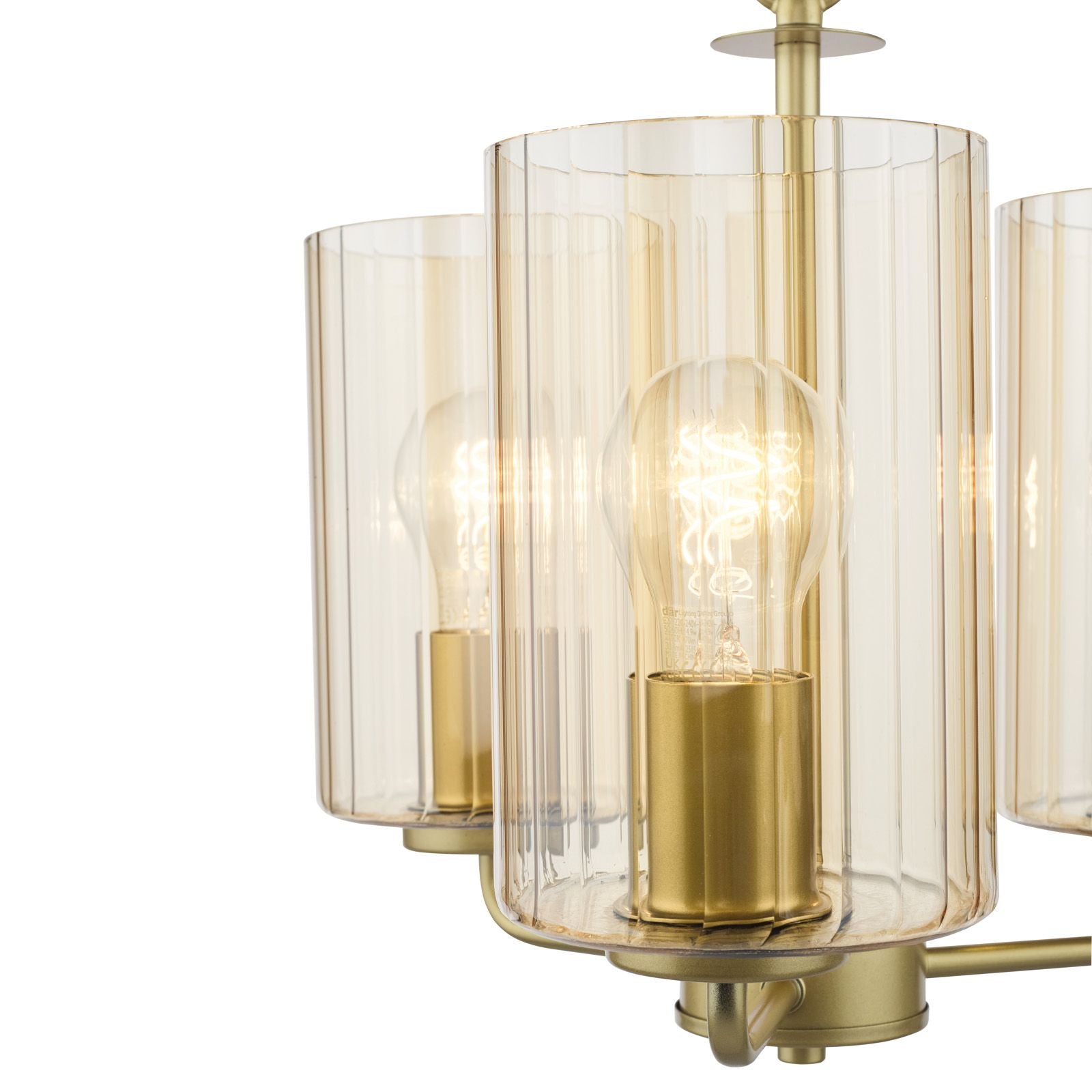 Daylin 3Lt/ 5Lt  Ceiling Light-  Satin Black / Satin Gold w Ribbed Glass Finishes