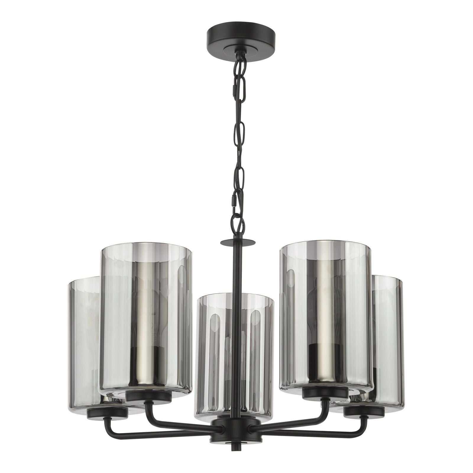 Daylin 3Lt/ 5Lt  Ceiling Light-  Satin Black / Satin Gold w Ribbed Glass Finishes