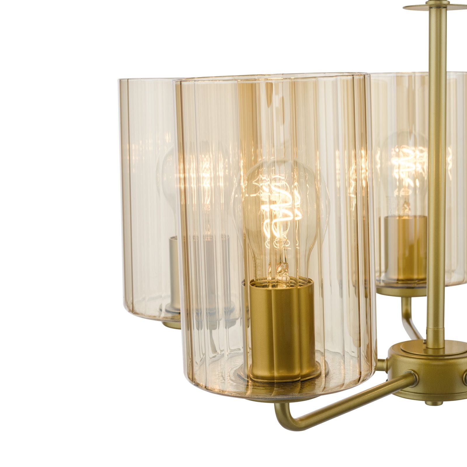 Daylin 3Lt/ 5Lt  Ceiling Light-  Satin Black / Satin Gold w Ribbed Glass Finishes