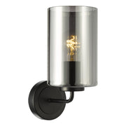 Daylin Wall Light-  Satin Black/ Satin Gold w Ribbed Glass Finishes