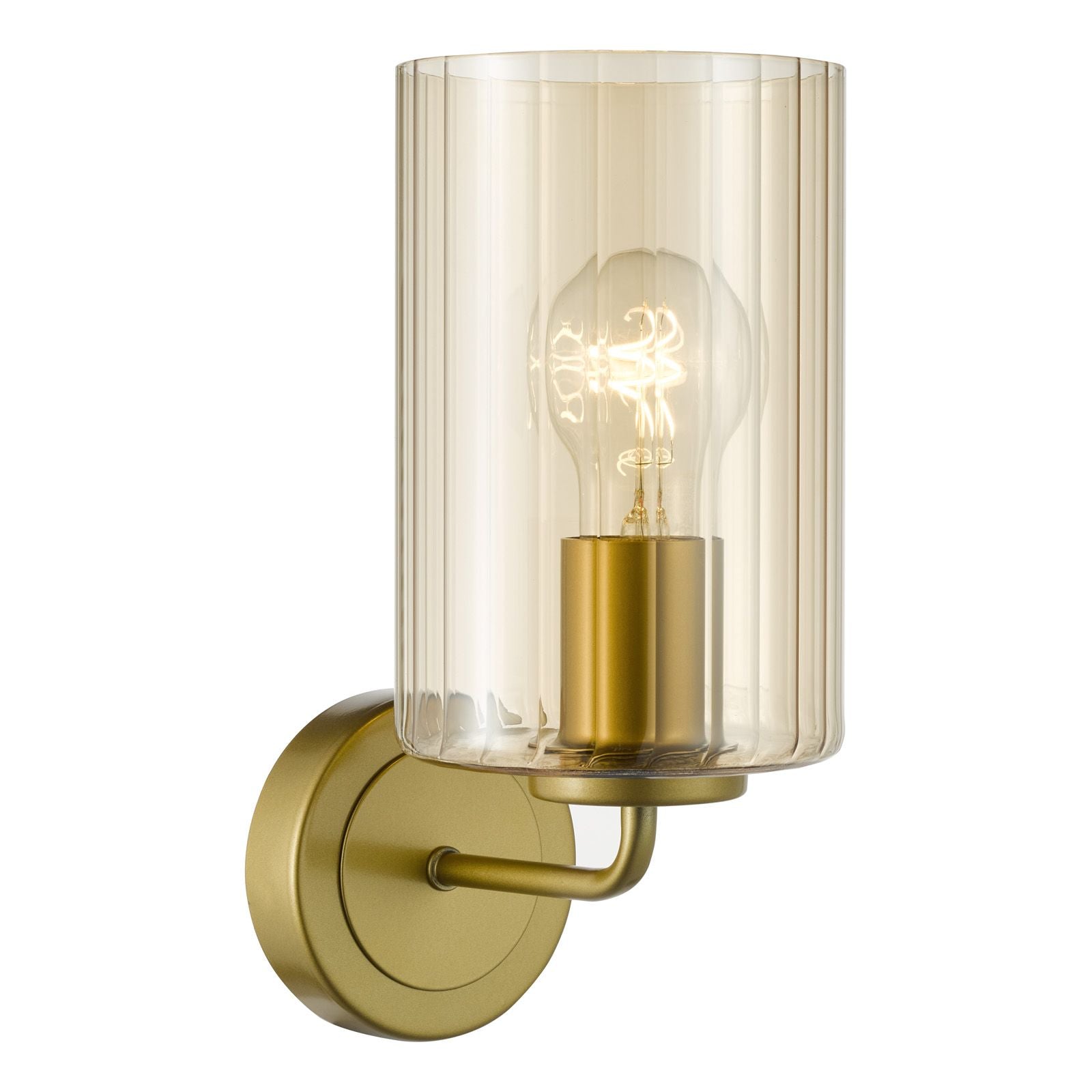 Daylin Wall Light-  Satin Black/ Satin Gold w Ribbed Glass Finishes