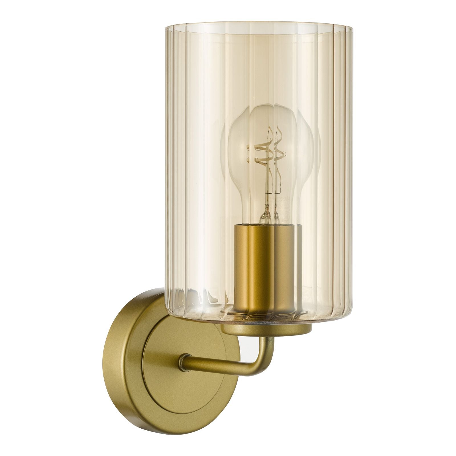 Daylin Wall Light-  Satin Black/ Satin Gold w Ribbed Glass Finishes