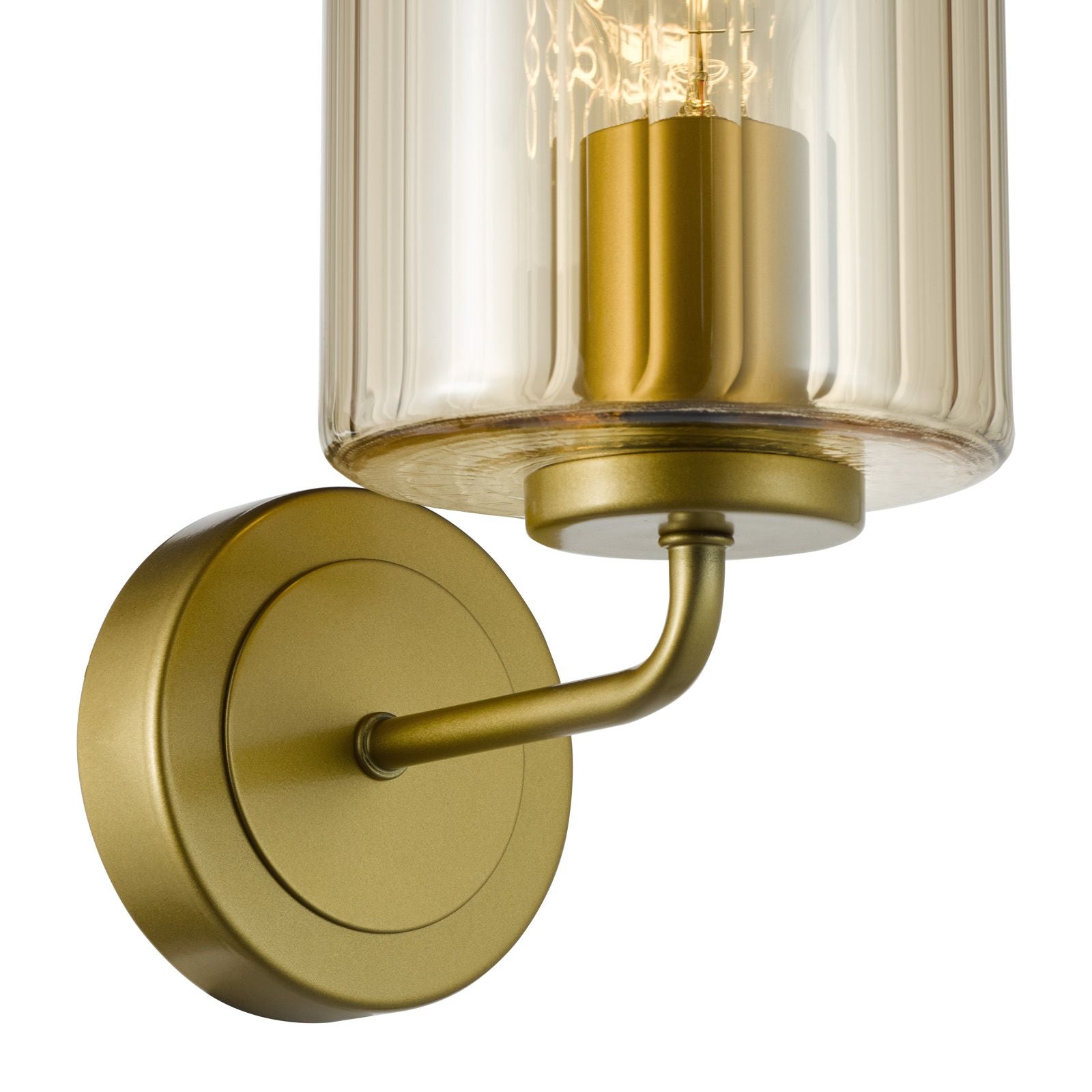 Daylin Wall Light-  Satin Black/ Satin Gold w Ribbed Glass Finishes
