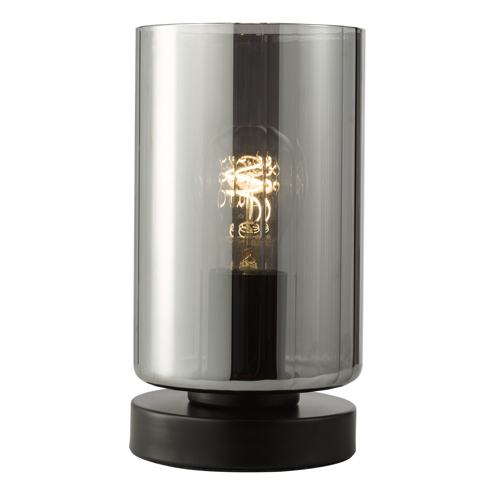 Daylin Table Lamp- Satin Black/ Satin Gold w  Ribbed Glass Finishes