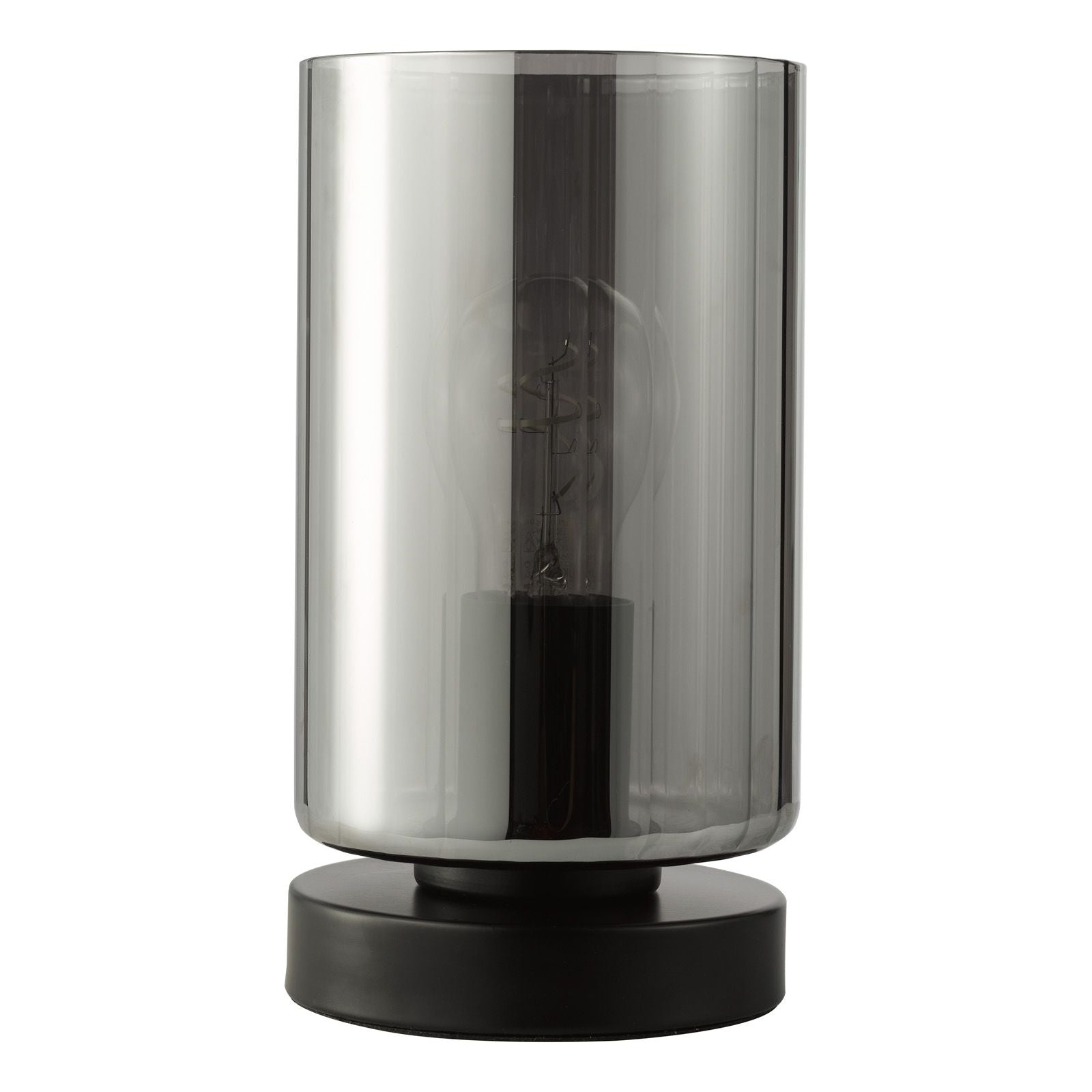 Daylin Table Lamp- Satin Black/ Satin Gold w  Ribbed Glass Finishes