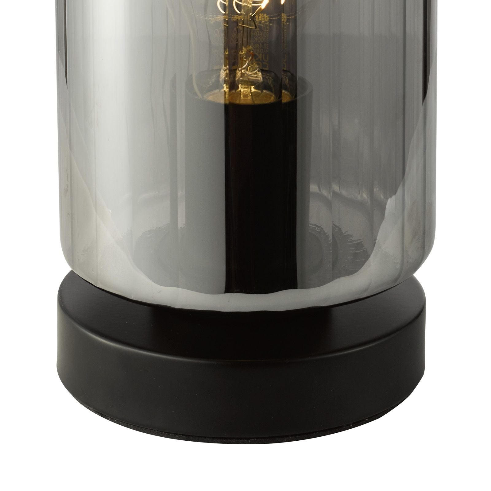 Daylin Table Lamp- Satin Black/ Satin Gold w  Ribbed Glass Finishes