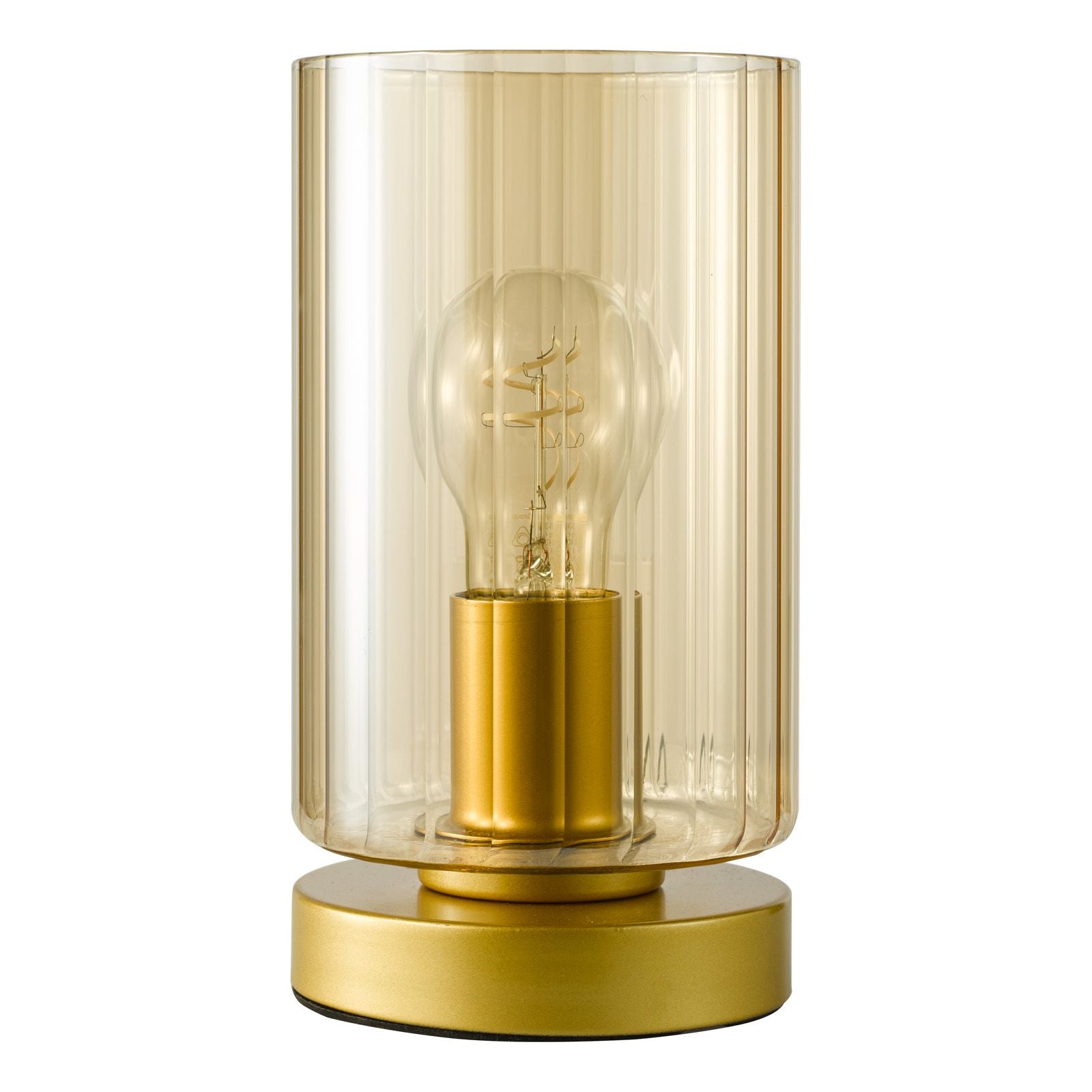 Daylin Table Lamp- Satin Black/ Satin Gold w  Ribbed Glass Finishes