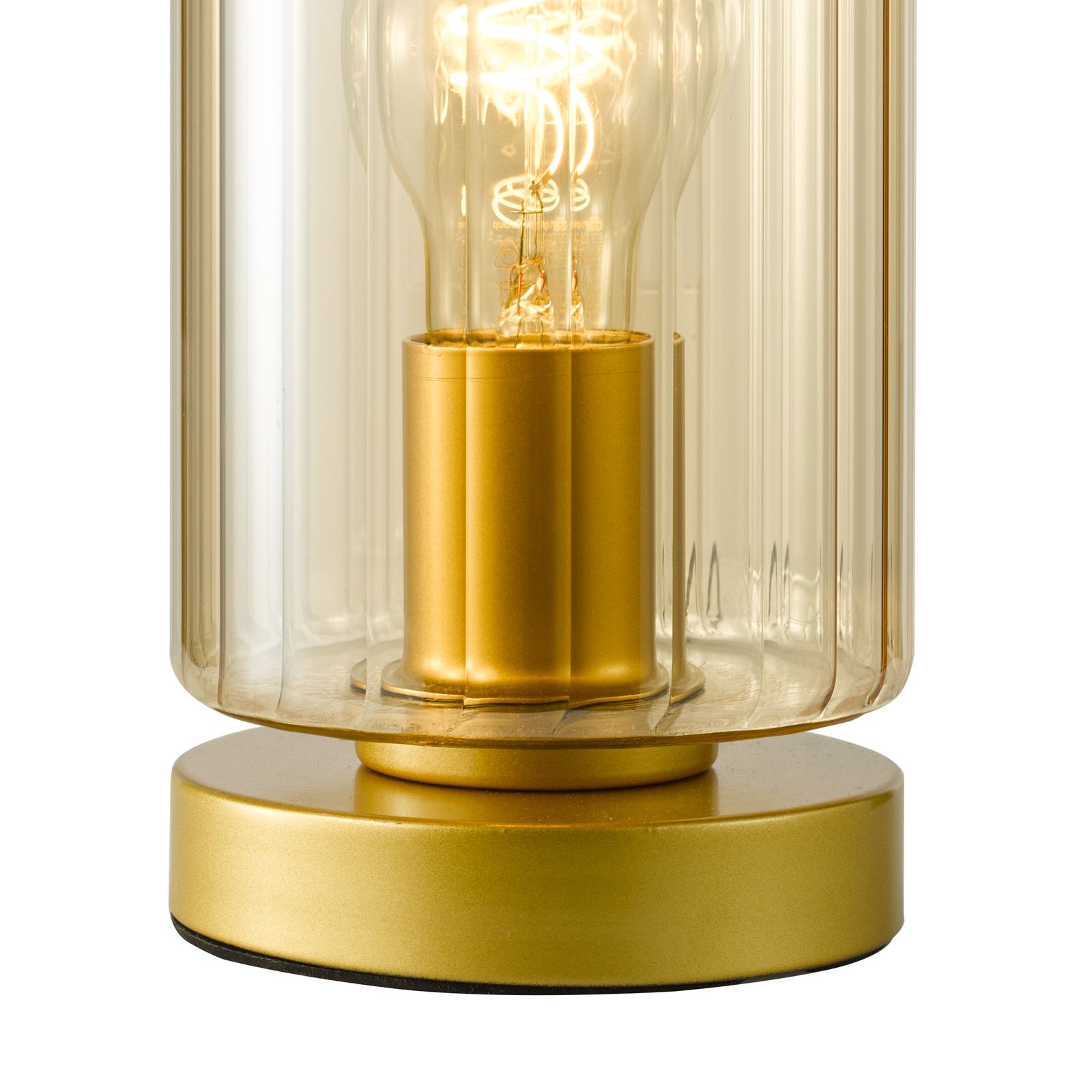 Daylin Table Lamp- Satin Black/ Satin Gold w  Ribbed Glass Finishes