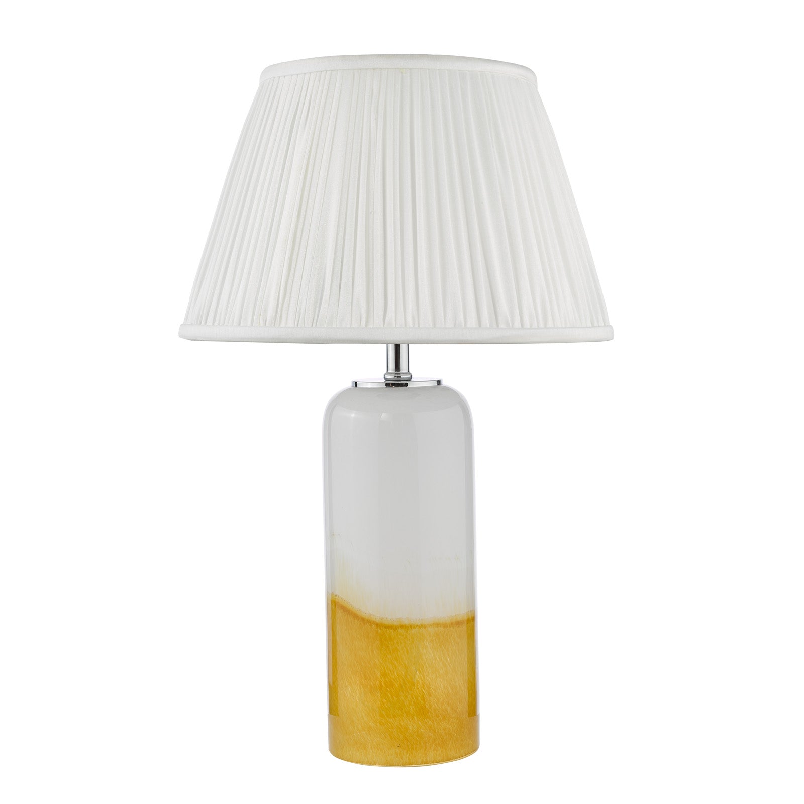 Deandra Table Lamp Yellow and White Art Glass With Shade E27