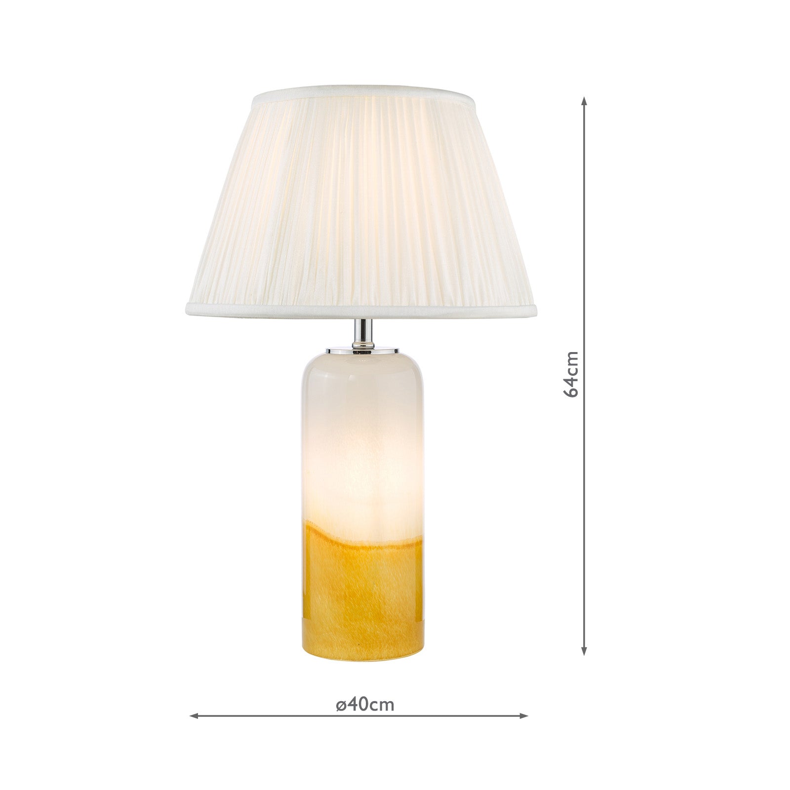 Deandra Table Lamp Yellow and White Art Glass With Shade E27