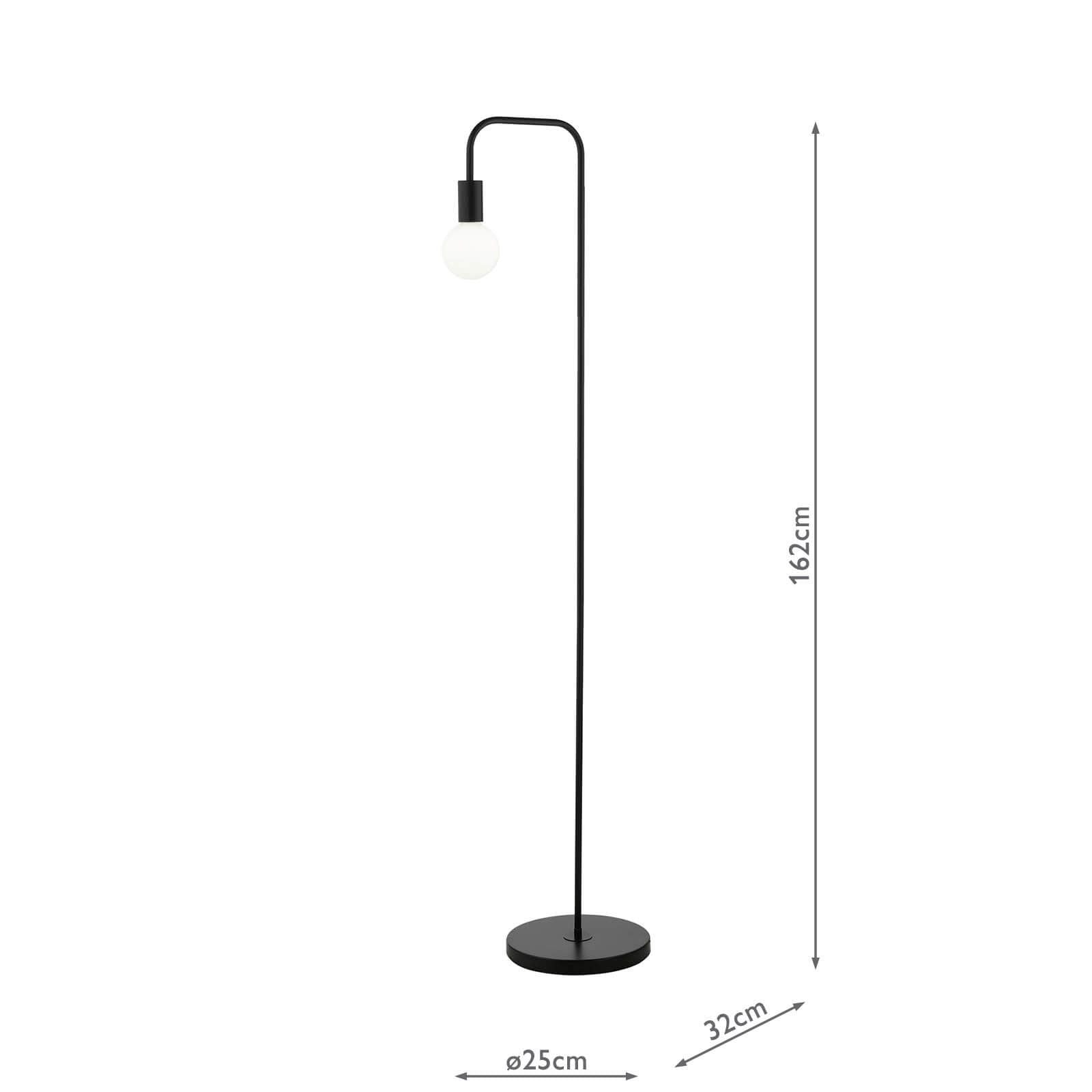 Dena Floor Lamp Matt Black E27