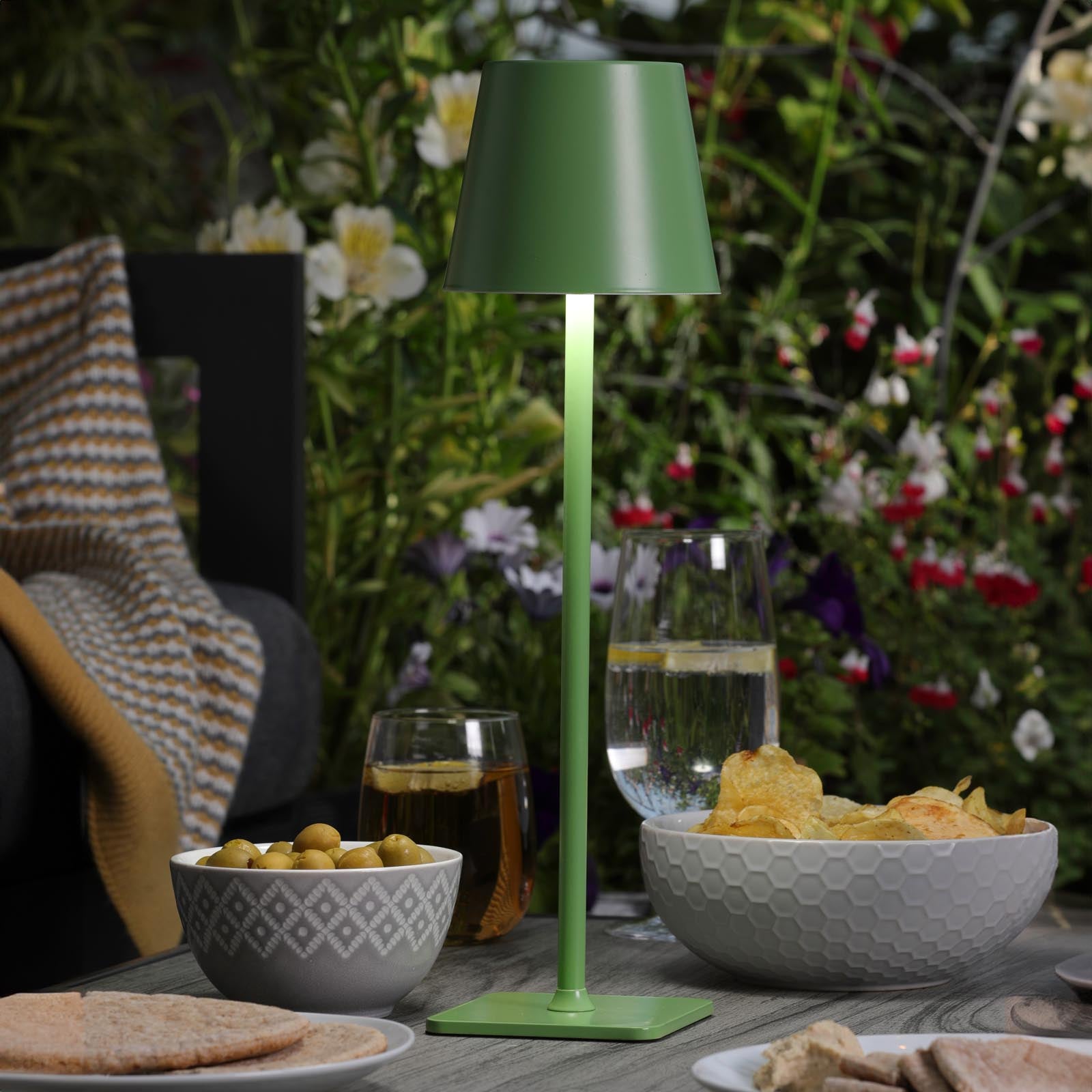 Derrick Rechargeable Outdoor Table Lamp Various Finishes IP54 Integrated LED