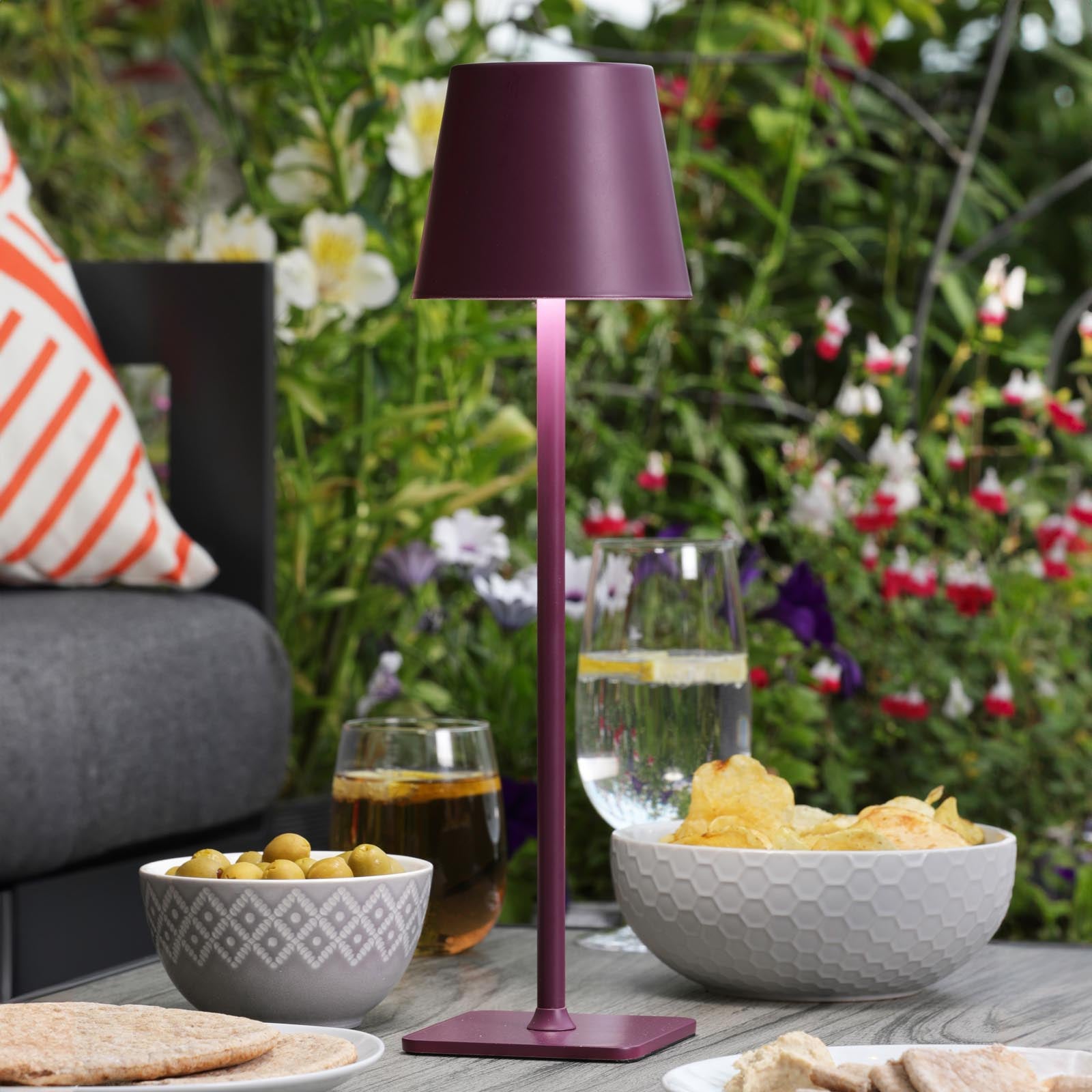 Derrick Rechargeable Outdoor Table Lamp Various Finishes IP54 Integrated LED