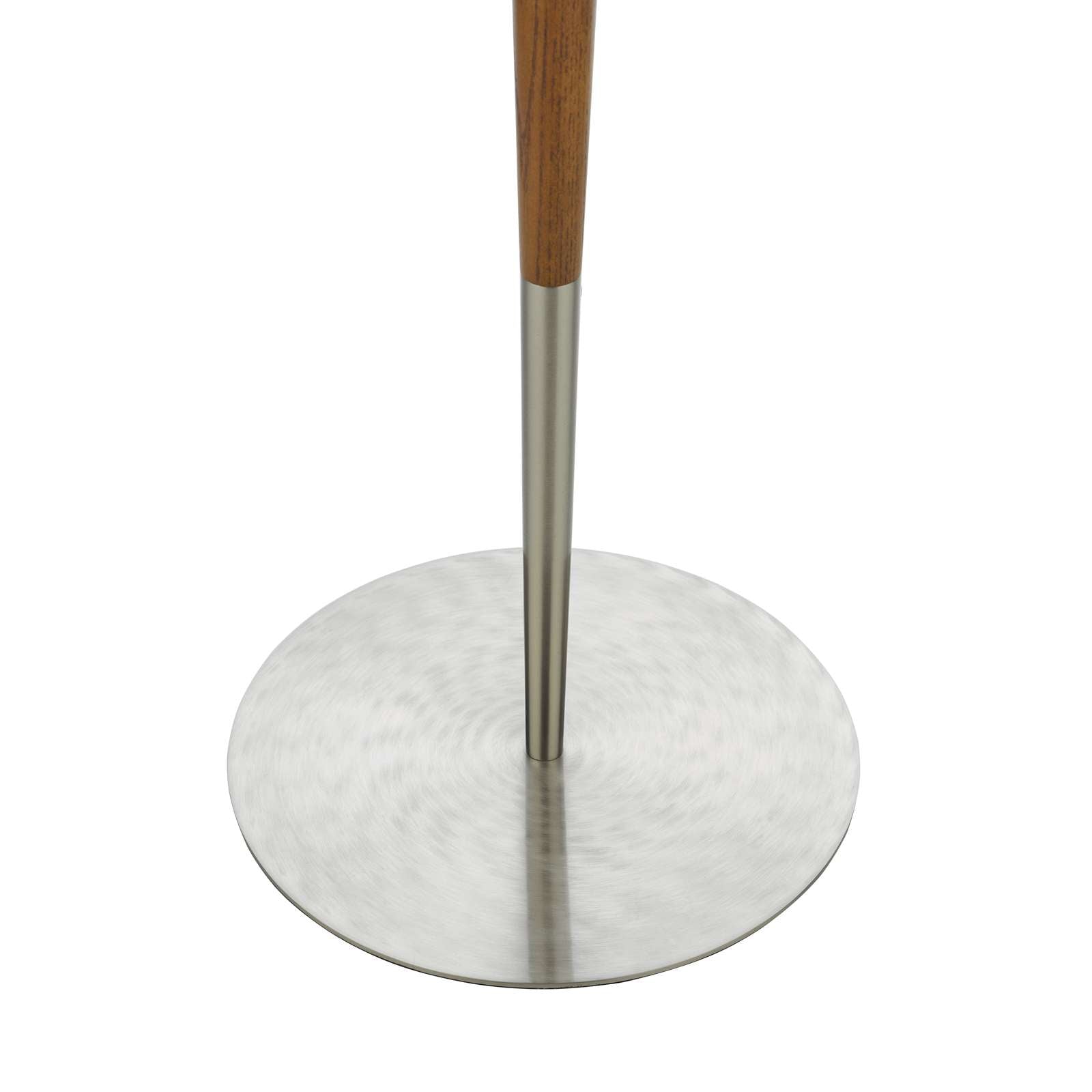 Detroit Floor Lamp Satin Nickel Walnut Detail Base Only