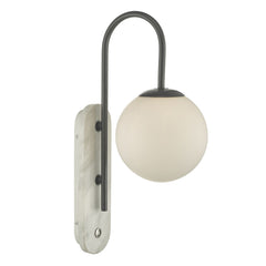 Deuce Bathroom Wall Light Marble Opal Glass IP44