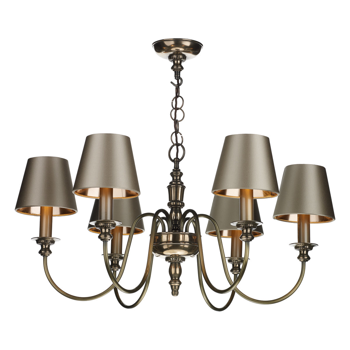 David Hunt Dickens 6 Light Multi-Arm Pendant In Bronze/Pewter Fitting Only