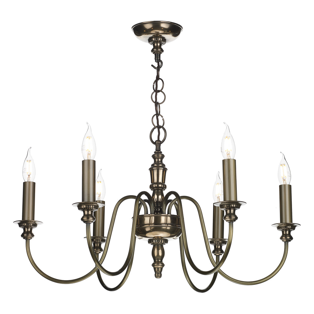 David Hunt Dickens 6 Light Multi-Arm Pendant In Bronze/Pewter Fitting Only