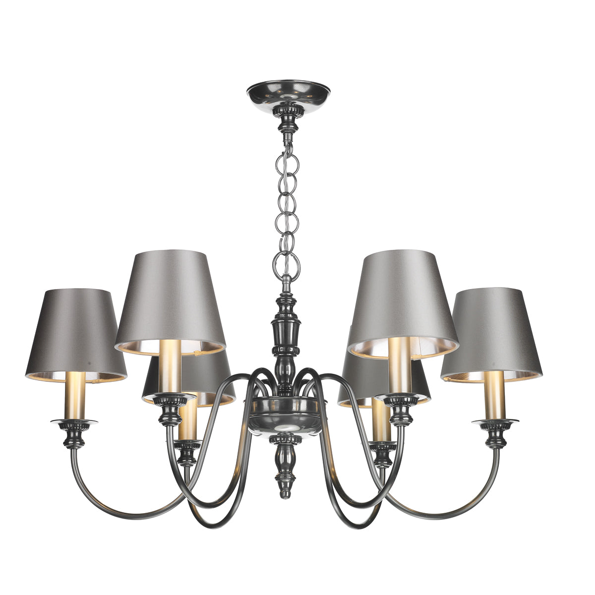 David Hunt Dickens 6 Light Multi-Arm Pendant In Bronze/Pewter Fitting Only